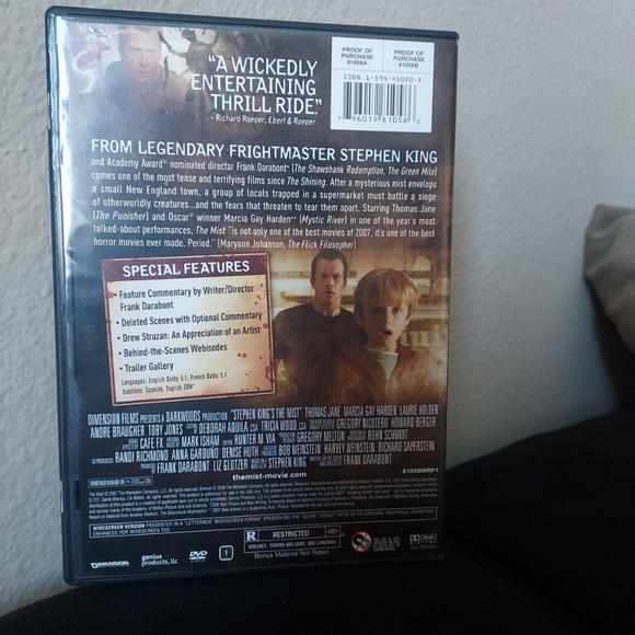 The Mist (DVD, 2007) Pre-Owned Tested Working Great Condition Great Movie - Picture 2 of 2